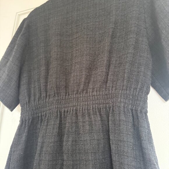 NWT Sandro Alize Mini Dress Black Tweed Double Breasted Notch Lapel Short Sleeve - Picture 9 of 9